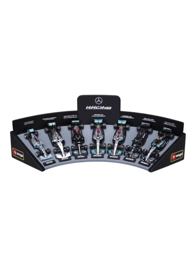 Bburago Metal Formula Racing Mercedes-AMG Petronas F1 Team Die-cast Cars Set (1:43, Pack of 7) - Image 2